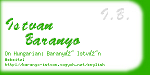 istvan baranyo business card